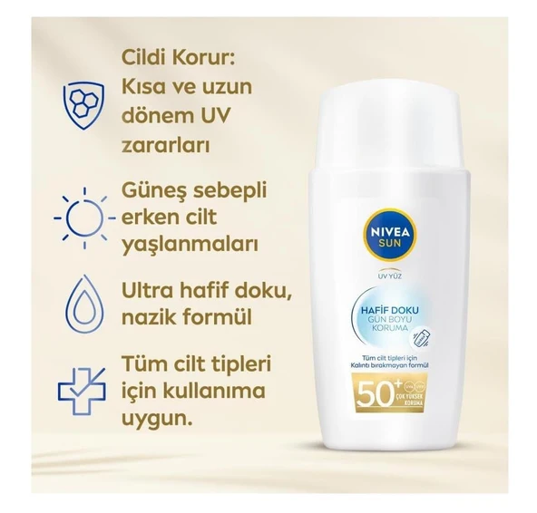 Nivea Hafif Doku Güneş Koruyucu Krem Spf+50 40 Ml - 4