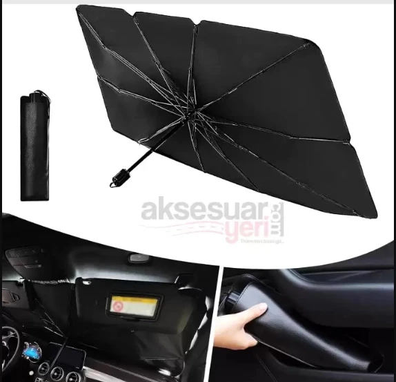 Egea Uyumlu Oto Ön Cam Şemsiye Güneşlik – Katlanabilir UV ve Isı Koruyucu Güneş Perdesi - 2