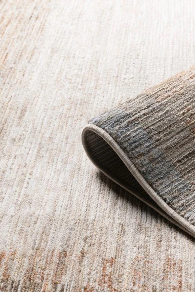 Pastel Halı Petra E008A Krem Gri Salon Oturma Yatak Odası Halısı - Resim 2