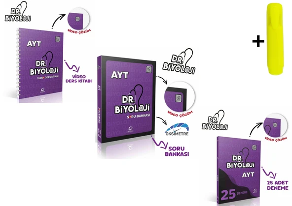 Dr. Biyoloji Ayt Video Ders Kitabı Soru Bankası Deneme Seti 3 Kitap ürün görseli