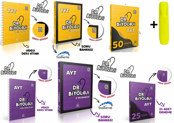 Dr. Biyoloji Tyt Ayt Video Ders Kitabı Soru Bankası Deneme Seti 6 Kitap ürün görseli