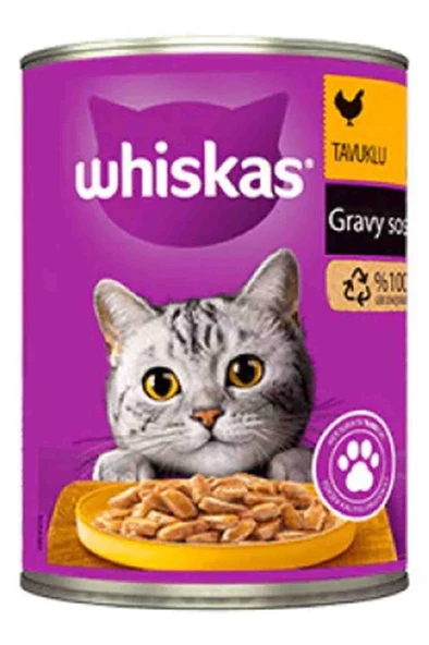 Whiskas Sos İçinde Tavuklu Yetişkin Kedi Konservesi 400 Gr ürün görseli 1