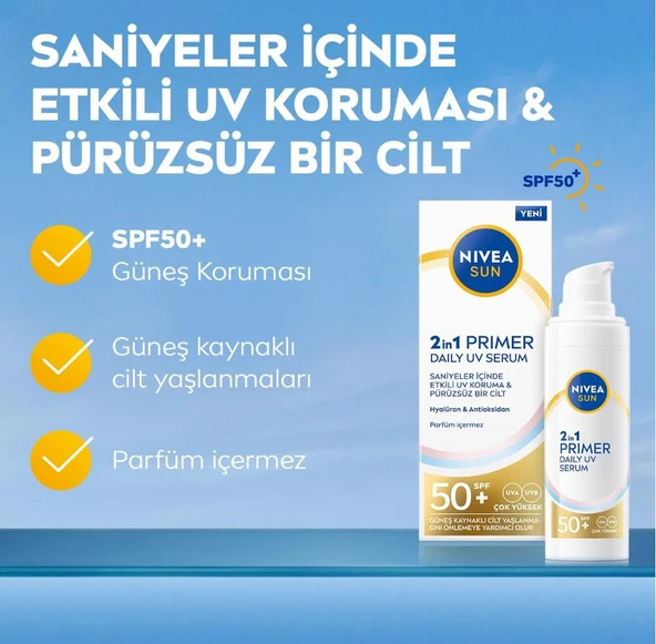 Nivea 2in1 Primer Güneş Koruyucu Serum Spf50+ 30 Ml - 2