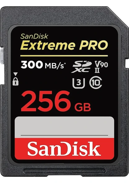Sandisk Extreme Pro 256GB 300/260MB/S Sdxc Uhs-Iı U3 V90 8k/4k Hafıza Kartı SDSDXDK-256G-GN4IN - 1
