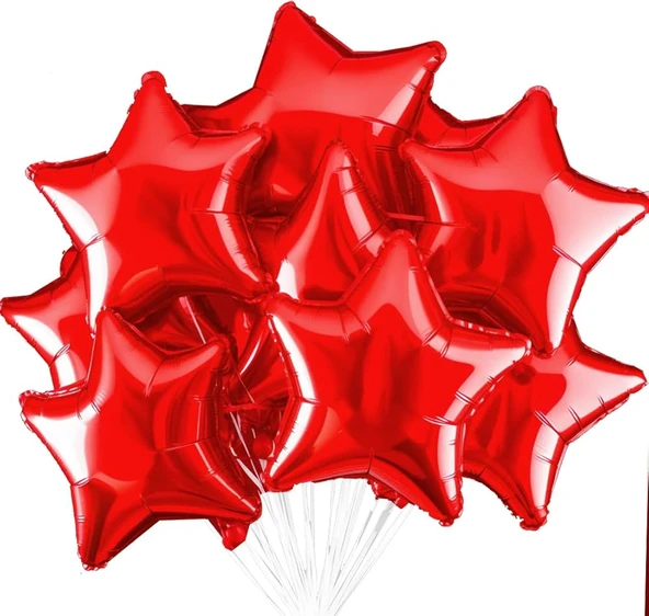 TARAFTAR SARI, KIRMIZI 20 ADET BALON 2 ADET YILDIZ, 1 YAŞ KREM FOLYO BALON SETİ - Resim 4