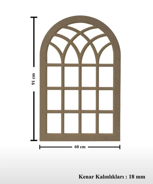 Ahşap MDF Boyanabilir Dekoratif 4 lü Duvar Aynası - 3