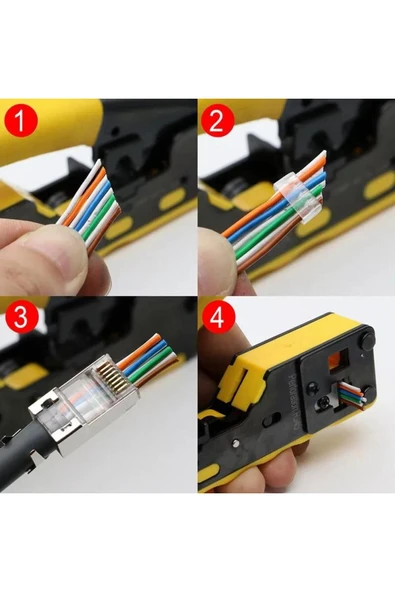 Rose RC-812 Cat5/Cat6/CAT7 EZ-RJ45-RJ11 Konnektör Sıkma Pensesi - Resim 4