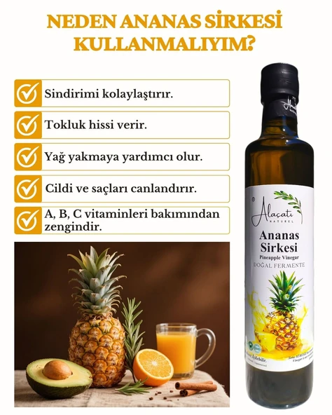 Ananas Sirkesi Doğal Fermantasyon 500 ml - 2