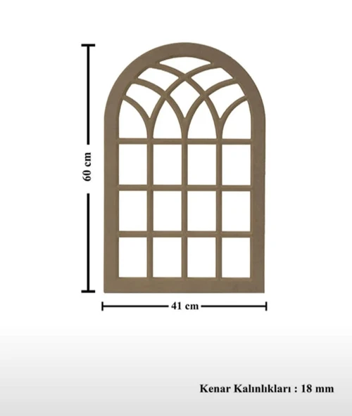 Ahşap MDF Boyanabilir Dekoratif 4 lü Duvar Aynası - 5
