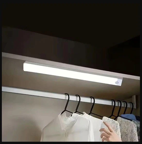 50 CM BEYAZ IŞIK HAREKET SENSÖRLÜ DOLAP İÇİ ÇALIŞMA MASASI MUTFAK TEZGAH ALTI USB LED IŞIK - 4