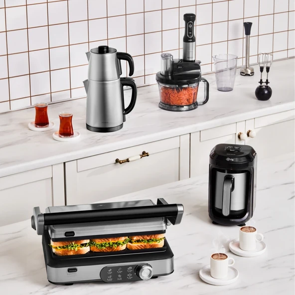 Karaca Gurme Premium Inox Evlilik Paketi Tost, Kahve, Çay Makinesi ve Mutfak Robotu Chrome ürün görseli 1