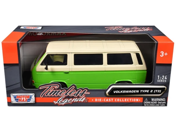 Motormax Volkswagen Type 2 (T3) Yeşil ve Bej "Timeless Legends" Series 1/24 Model Araç - 2