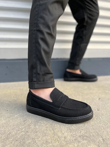 JET-180 Estilo X Bağcıksız Süet Erkek Günlük Spor Klasik Ayakkabı SST - Siyah ürün görseli