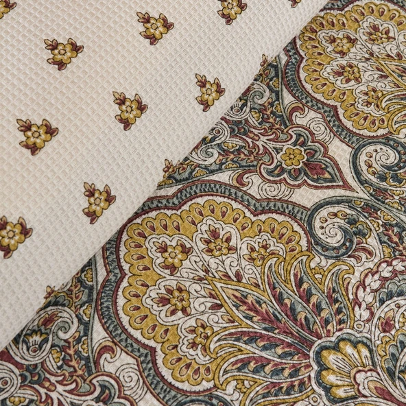 Karaca Home Cherly %100 Pamuk Tek Kişilik Pike Takımı Hardal - Resim 4