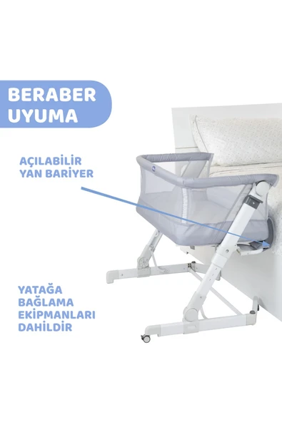 Chicco Next2me Pop-up Anne Yanı Beşik- Grey Mist ürün görseli