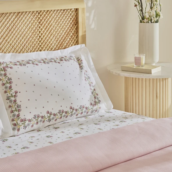 Karaca Home Roshell %100 Pamuk Tek Kişilik Pike Takımı Pudra - Resim 3