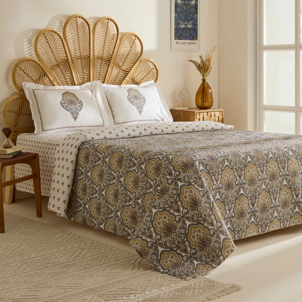 Karaca Home Cherly %100 Pamuk Çift Kişilik Pike Takımı Hardal - Resim 9