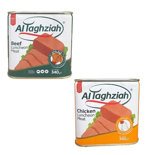 AL TAGHZIAH CHİCKEN LUNCHEON MEAT (TAVUK SALAM) 340 GR + BEEF LUNCHEON MEAT (ET SALAM) 340 GR ürün görseli