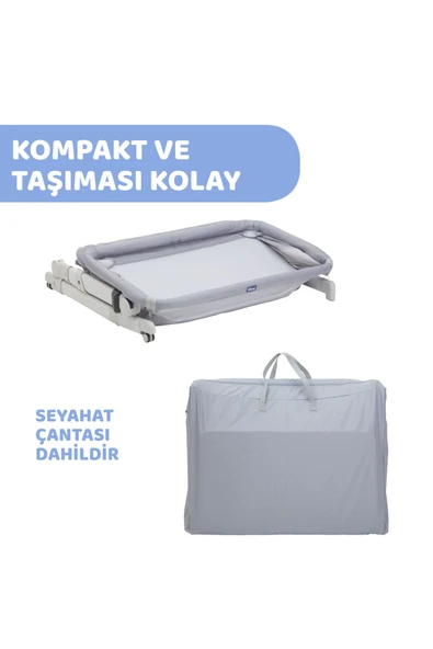 Chicco Next2me Pop-up Anne Yanı Beşik- Grey Mist - Resim 7