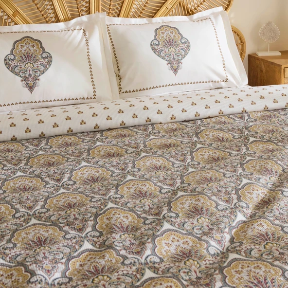 Karaca Home Cherly %100 Pamuk Tek Kişilik Pike Takımı Hardal - Resim 6