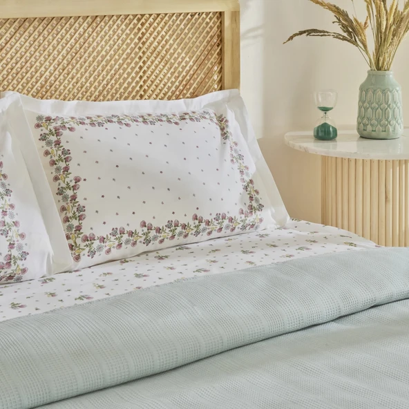 Karaca Home Roshell %100 Pamuk Tek Kişilik Pike Takımı Adaçayı - Resim 3