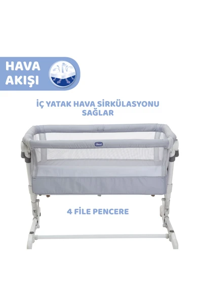Chicco Next2me Pop-up Anne Yanı Beşik- Grey Mist - Resim 4