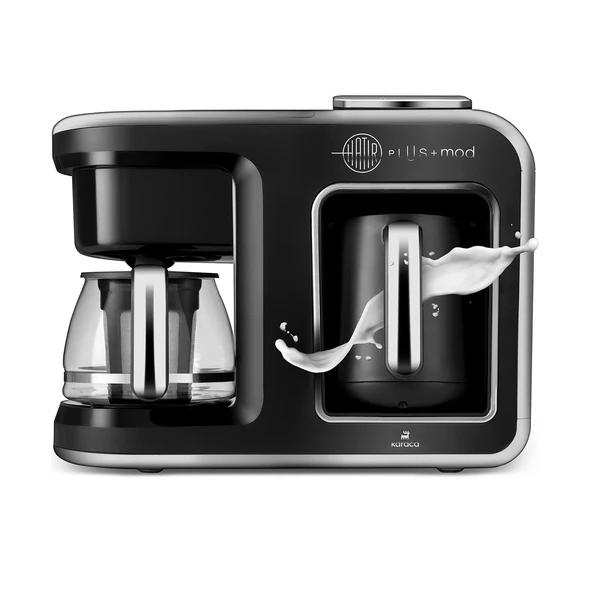 Karaca Hatır Plus 5 in 1 Konuşan Közde ve Sütlü Türk Kahvesi ve Filtre Kahve Makinesi Cool Gray ürün görseli 1