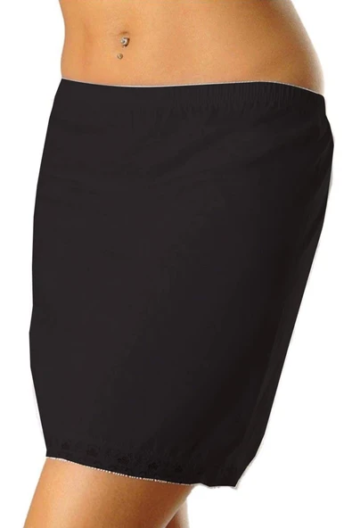 Kadın Dantel Detaylı Mini Jüpon Etek Astarı Siyah - 3001A ürün görseli 1