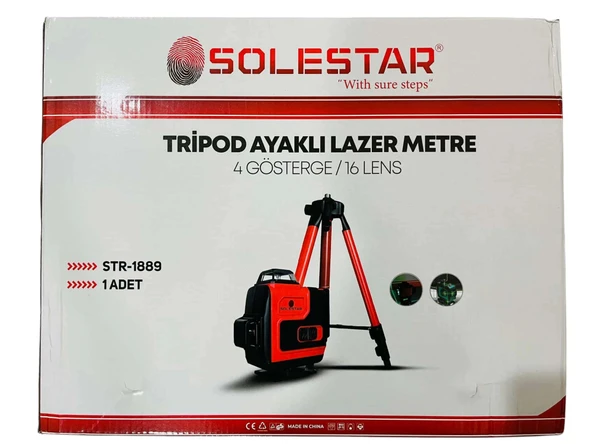 SOLESTAR TRİPOD AYAKLI LAZERMETRE 4 GÖSTERGE/16LENS STR-1889 - 1