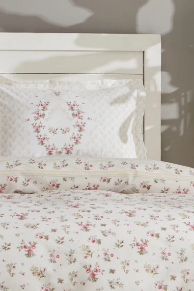 Karaca Home Sonya Yeşil %100 Pamuk Çift Kişilik Nevresim Takımı - 6