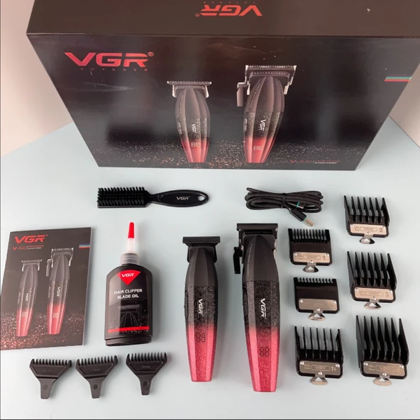 VGR V-640 Profesyonel Saç Kesme Makinesi – 9000 RPM, Paslanmaz Çelik, USB Şarjlı - 7