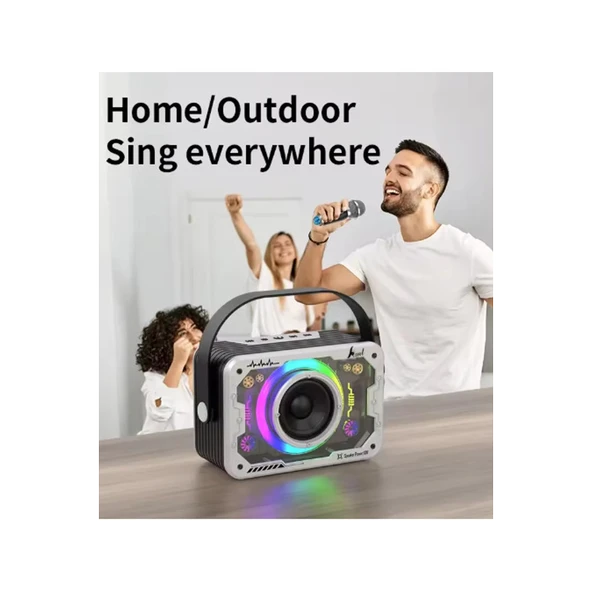 Vtn-82 Taşınabilir Kablosuz Işıklı Bluetooth Hoparlör Ses Değiştirme Özellikli - 5