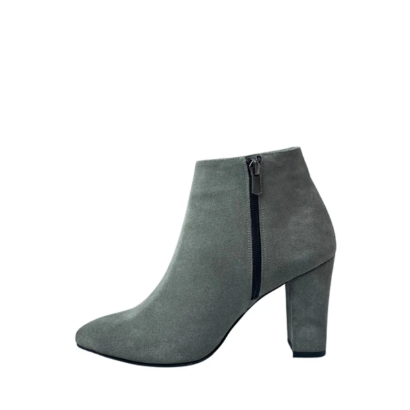 Hobby 261982 Hakiki Süet Kadın Topuklu Bot - Resim 8