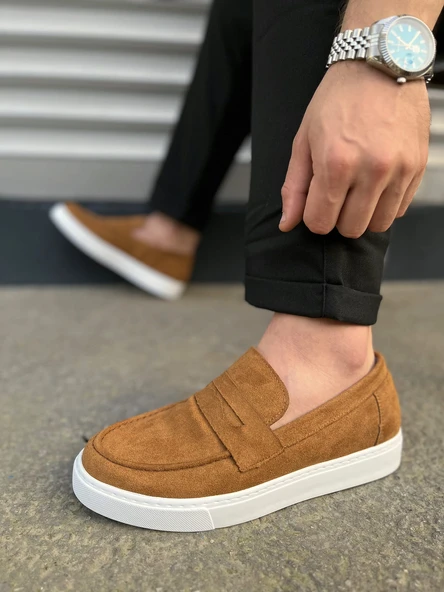 JET-180 Estilo X Bağcıksız Süet Erkek Günlük Spor Klasik Ayakkabı SBT - Taba - Resim 3