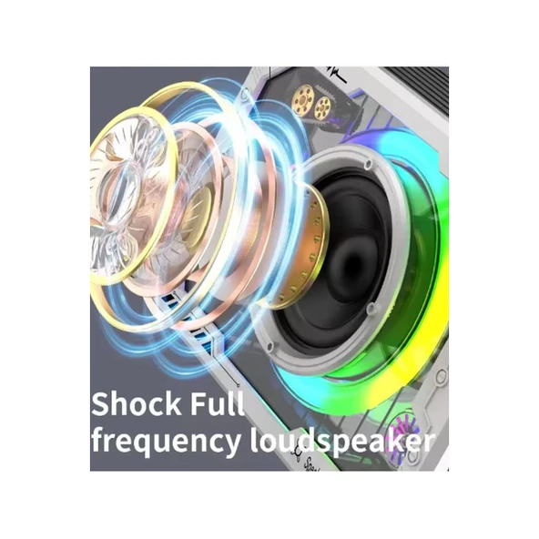 Vtn-82 Taşınabilir Kablosuz Işıklı Bluetooth Hoparlör Ses Değiştirme Özellikli - 3