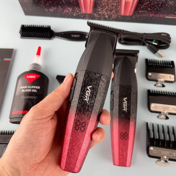 VGR V-640 Profesyonel Saç Kesme Makinesi – 9000 RPM, Paslanmaz Çelik, USB Şarjlı - 8