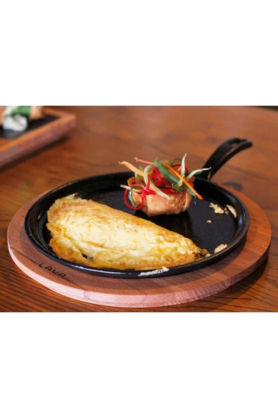 Lava Döküm Yuvarlak Pizza Krep Pankek Tavası Döküm Demir Yekpare Saplı Çap(Ø)20cm. - 5