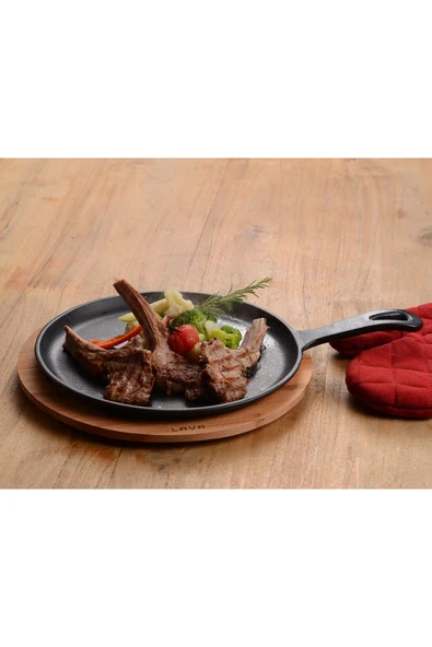 Lava Döküm Yuvarlak Pizza Krep Pankek Tavası Döküm Demir Yekpare Saplı Çap(Ø)20cm. - 8