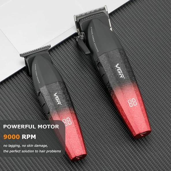 VGR V-640 Profesyonel Saç Kesme Makinesi – 9000 RPM, Paslanmaz Çelik, USB Şarjlı - 6