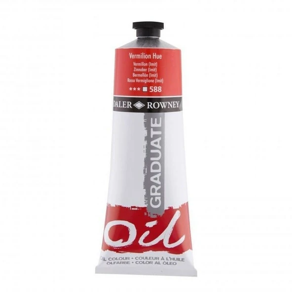 daler rowney Graduate Yağlı Boya 588 GRAD OIL 38ML VERMILION HUE ürün görseli