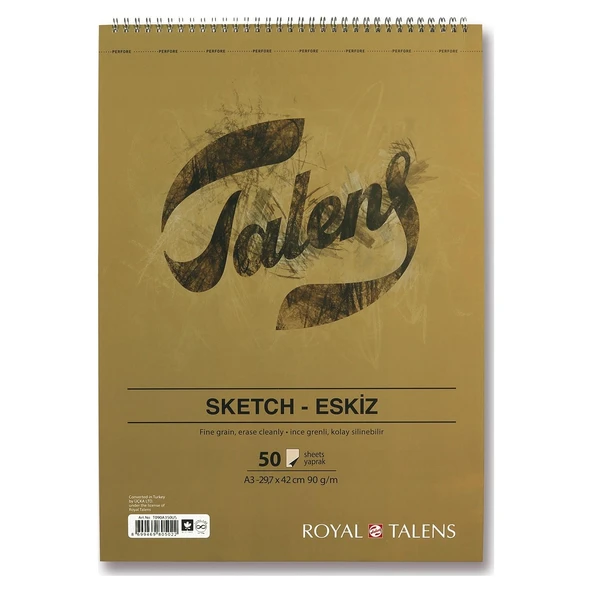 Talens sketch eskiz  90 Gr - A3 -50 Yaprak Spiralli DEFTER ürün görseli
