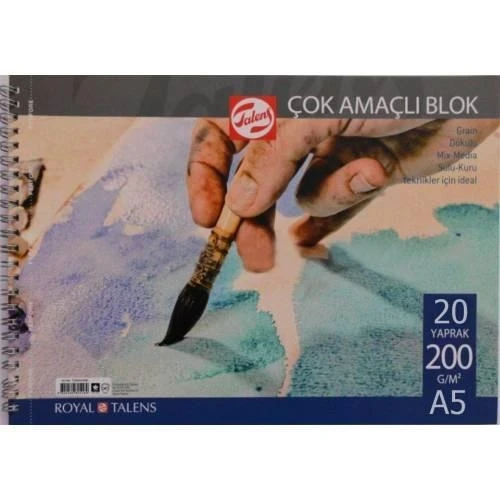 Talens Çok Amaçlı Blok Resim Çizim Defteri (A5) 200gr 20 Sayfa ürün görseli