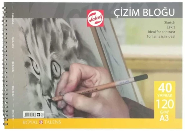 Talens Çizim Ve Resim Bloğu 120 Gr - A3 - 40 Yaprak Spiralli DEFTER ürün görseli