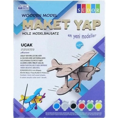 Südor Ahşap Maket Uçak Boyama Seti 15X15X6 cm N:MD201 Südor ürün görseli