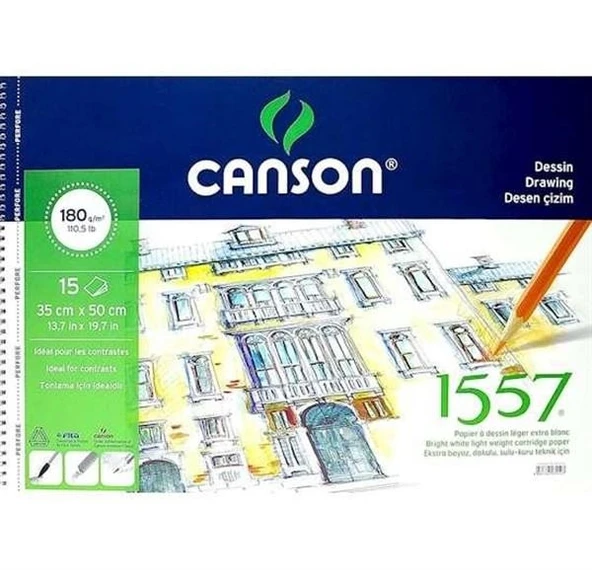 canson 180 gr 35x50 15 yaprak eskiz ürün görseli