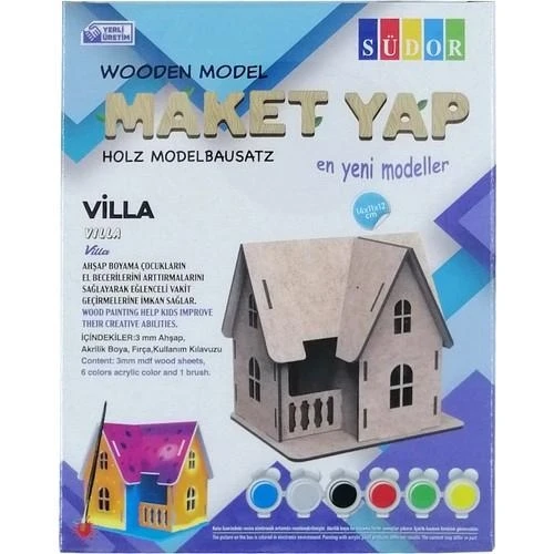 Südor Ahşap Maket Villa Boyama Seti 14X11X12 cm N:MD204 Südor ürün görseli