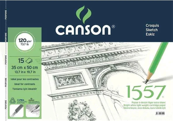 Canson 1557 Desen Çizim Defteri120 gr 35x50 15 yaprak eskiz ürün görseli