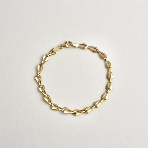 14 Ayar Altın Kaplama İtalyan Hafif Bileklik - BP00100 - Resim 4