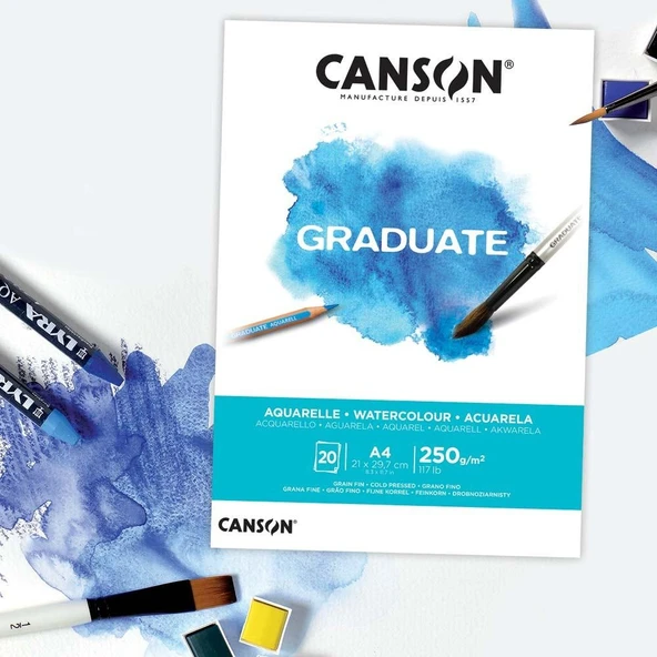 Canson Graduate Watercolour 250g/m2 A4 suluboya  Resim Defteri ürün görseli