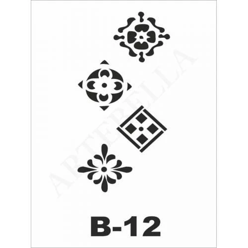 B-12 Artebella Stencil 10x20 Cm ürün görseli